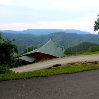 Driving the winding roads to our cabin outside of Pigeon Forge, TN. 
