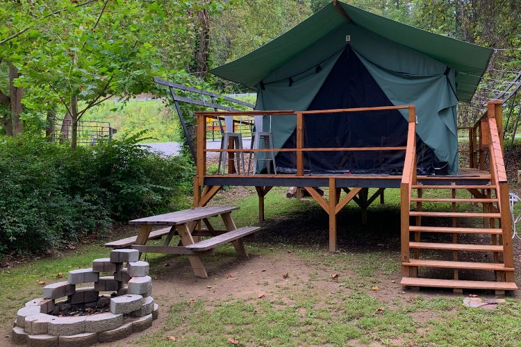 A Weekend Glamping Adventure at Gold River Camp in Marion, North Carolina. 