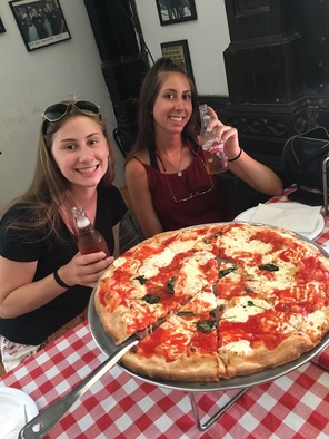 A Slice of Brooklyn Pizza Tour - Eating at Grimaldi's. 