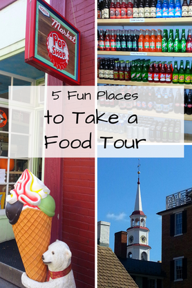 5 Fun Places to take a Food Tour, including historic Frederick, MD and Chicago, IL.