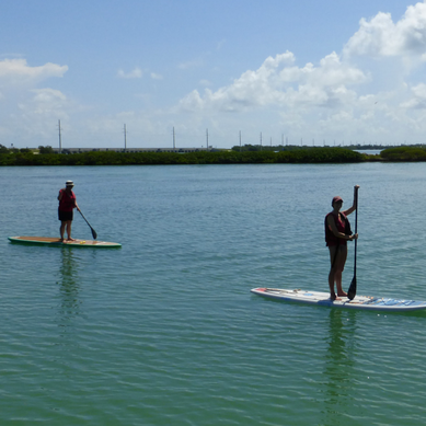 Paddle boarding at Hawks Cay Resort in the Florida Keys.