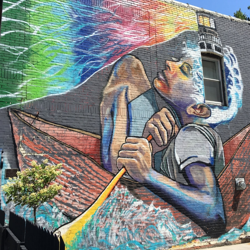 Colorful street art in Buffalo, New York. #streetart