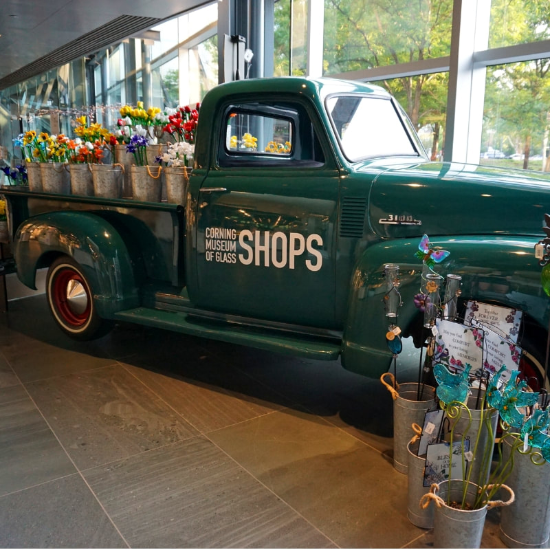 Loved the colorful gift shop at the Corning Museum of Glass in New York. Don't miss it on a road trip to Niagara Falls.