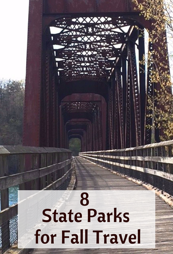 Hiking on the New River Trail in Virginia. Try one of these 8 state parks this fall.