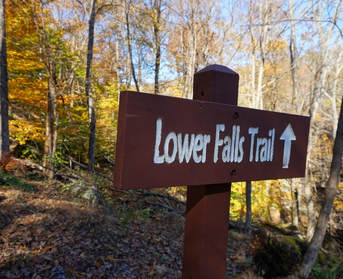 Family friendly trail to Cunningham Falls in Maryland.