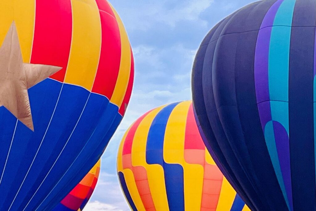 close up of colorful hot air balloons from Albuquerque International Balloon Fiesta Best Tips and Favorite Photos blog